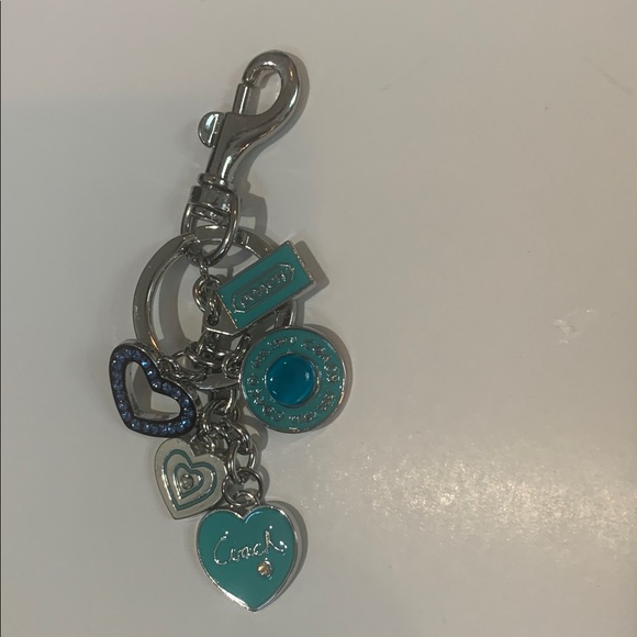 Coach Fashion Teal and Silver Charm Keychain - Picture 1 of 2